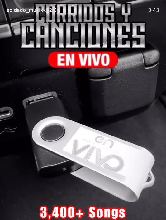 Puras En Vivo Corridos y Canciones USB Mix (3,500+ Songs)